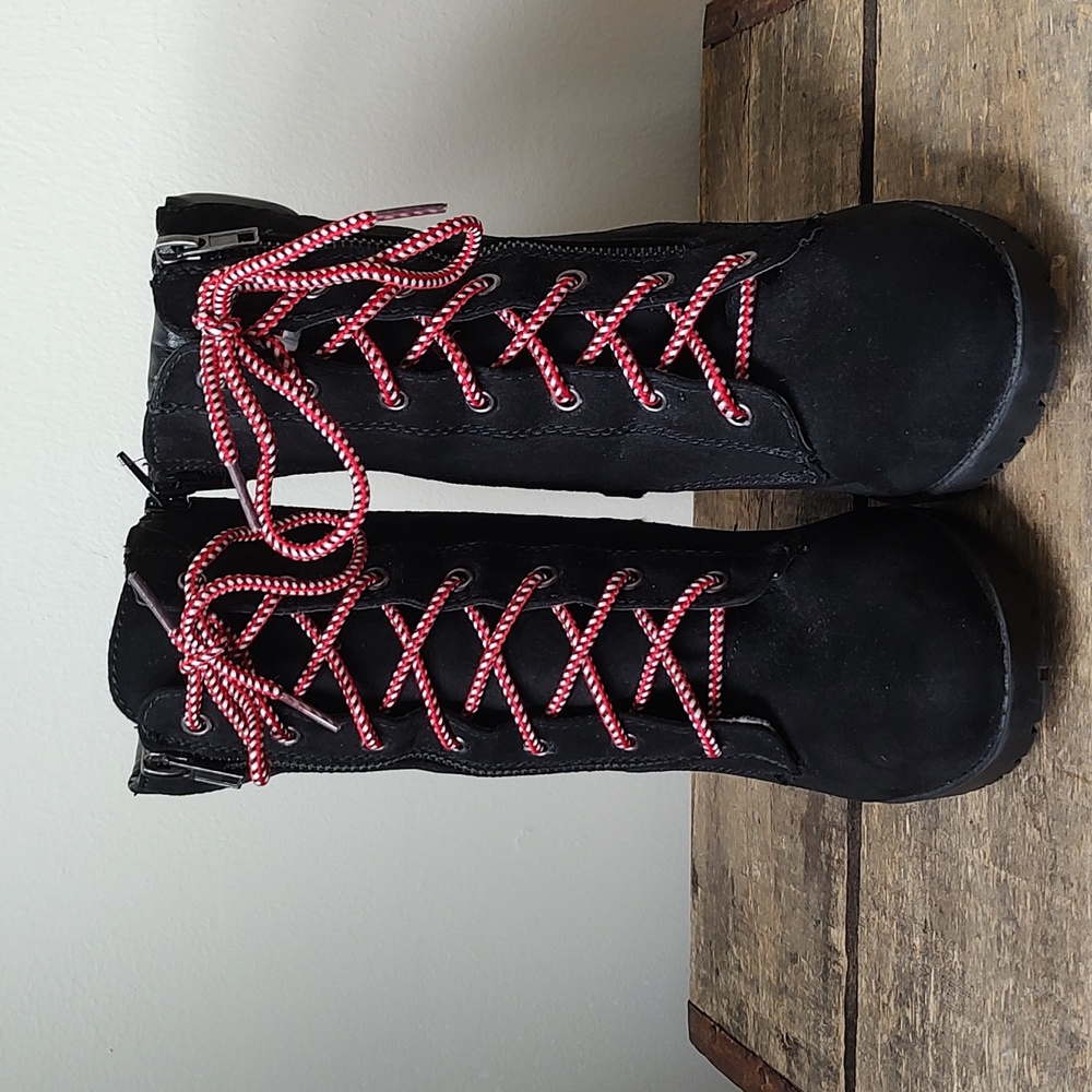 Upcycled! Fun Painted Rainbow Heel Chunky Vegan Booties Size 8 - Picture 5 of 14